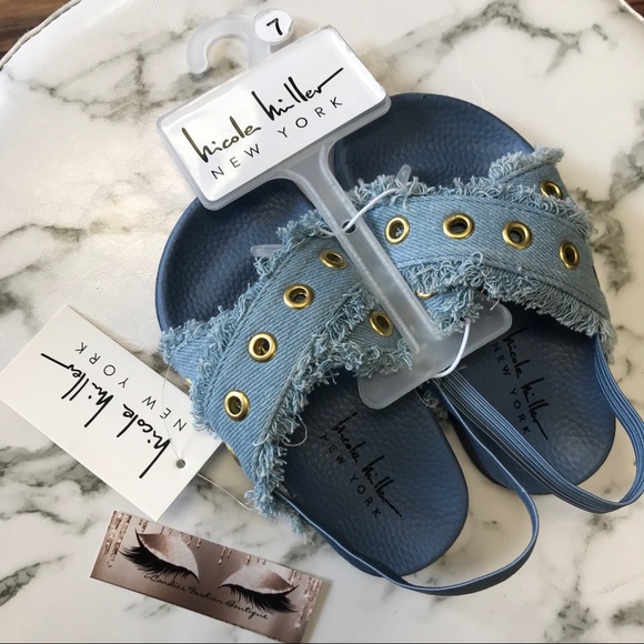 Nicole Miller Other - ‼️ Nicole Miller Baby Girl Denim Slip On Sandals